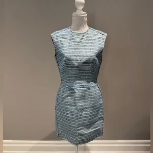 Balenciaga Blue Tweed Dress Sz 40 (Us 8)